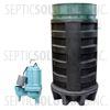 100 Gallon Simplex Polyethylene Pump Station with 4/10 HP Sewage Ejector Pump - Part Number 100PPT-410S