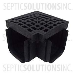 Polylok Heavy Duty Trench/Channel Drain 90 Degree Corner & Grate (Black)