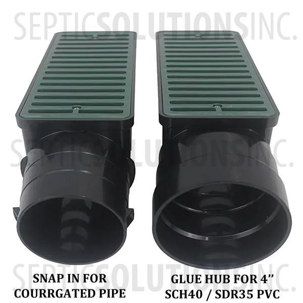 Polylok Mitered Slope Drain for 4'' Drainage Pipes (Green) - Part Number PDB-SL4