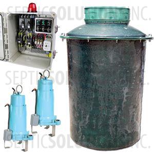 300 Gallon Duplex Fiberglass Pump Station with (2) 2.0 HP Little Giant Sewage Grinder Pumps and Alternating Control Panel